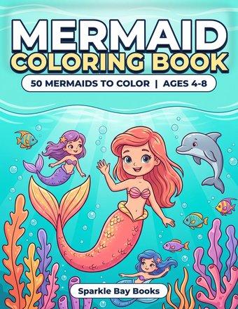 Mermaid Coloring Book for Kids Ages 4-8
