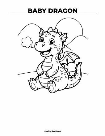 Baby dragon coloring page preview
